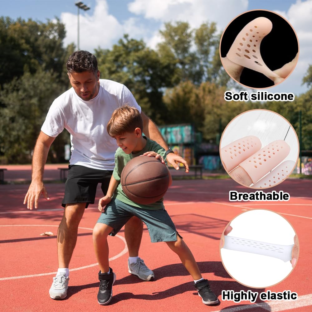 Rairsky 16 Pièces Protege Doigt Respirants en Gel Silicone, Doigtier Silicone pour Doigt, Protège Doigts en Gel avec Trous D'aération, Protege Doigts pour L'eczéma, L'arthrite et les Mains Crevassées