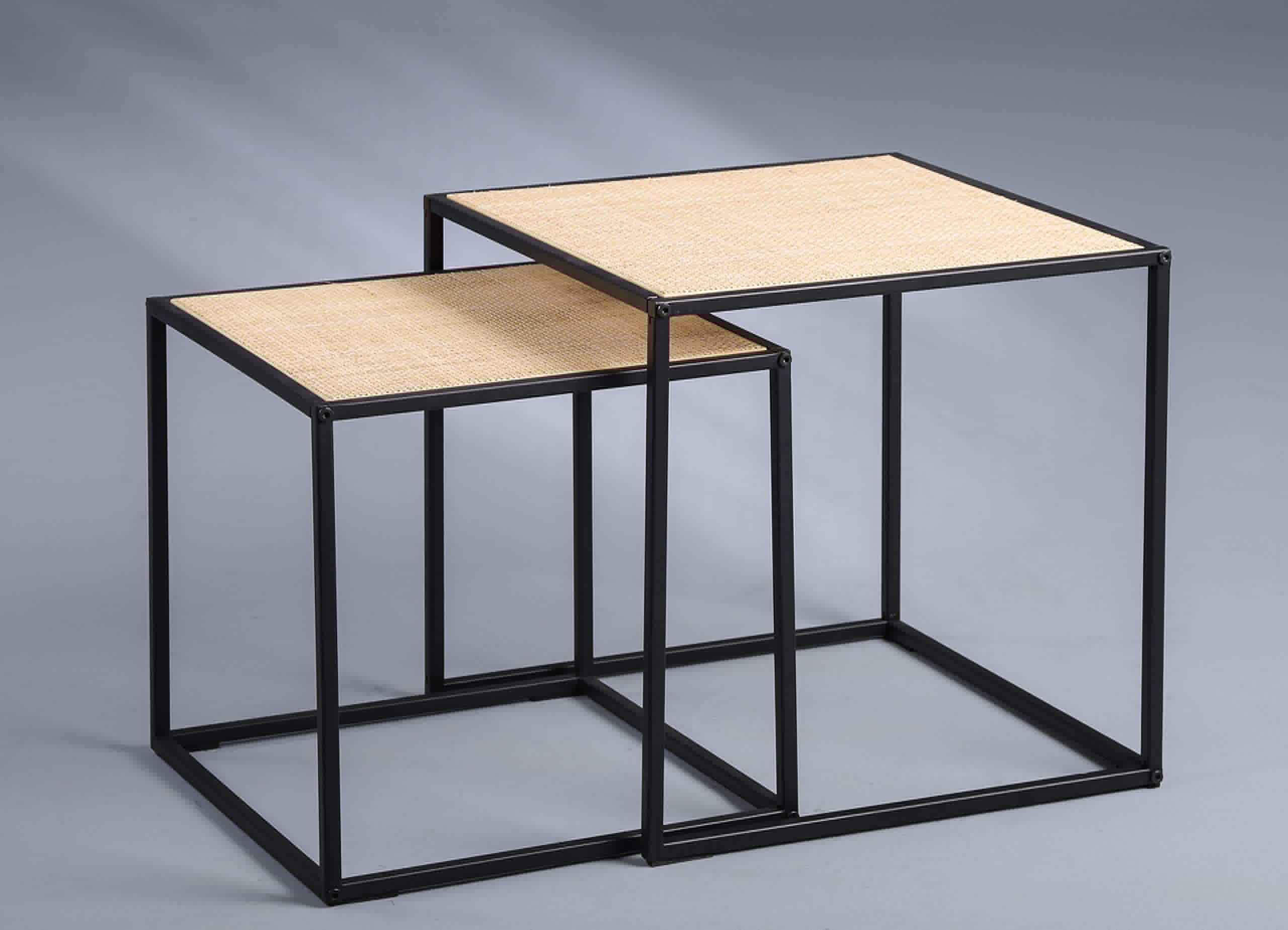 M2 Kollektion Luke - Tavolo a 2 posti, in metallo, marrone, nero, 44 x 44 x 44 cm, 38 x 38 x 38 cm