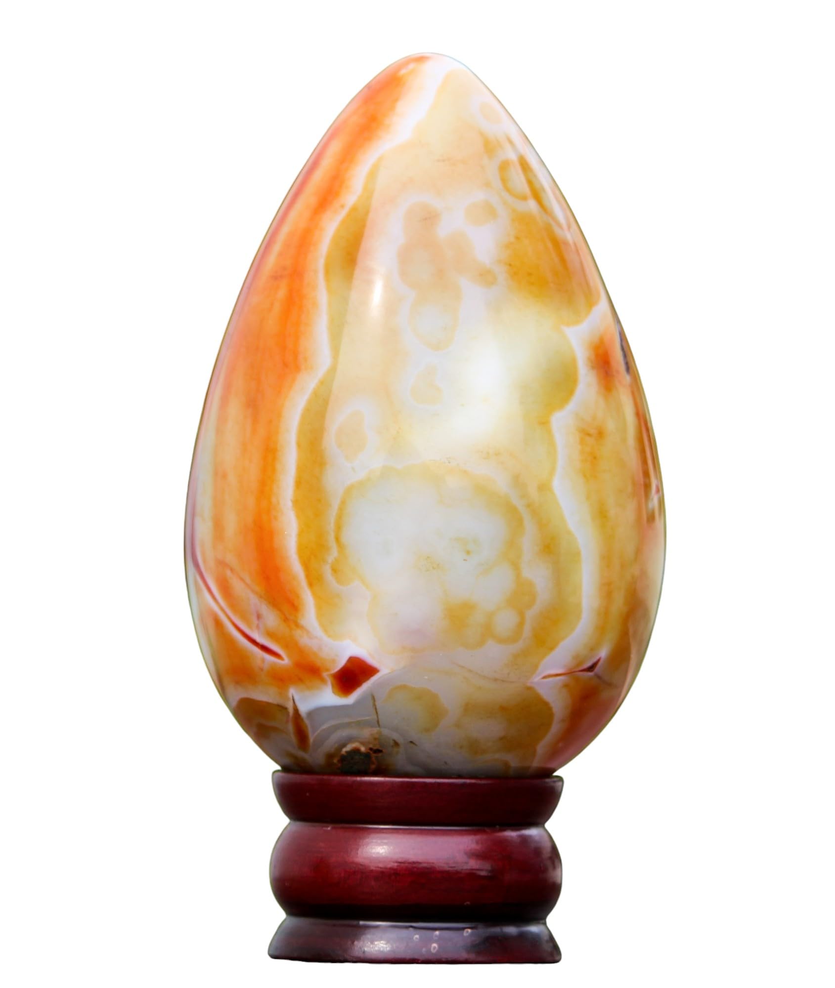 A+Huevo de piedra grande metafísica curativa de chakras de cristal de cornalina con bandas rojas naturales pulidas (140 mm/1360 g) para meditación, Feng Shui, aura, para interiores, decoración del