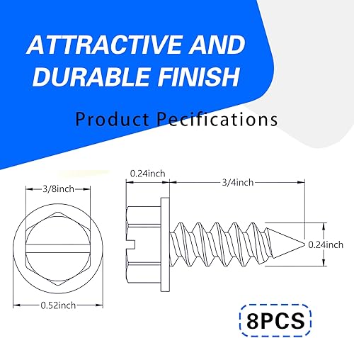Miniatura 2 de Yumfugu Kit de tornillos de montaje de marco de matrícula automotriz, tornillos autorroscantes fijos ranurados de acero inoxidable 304, accesorios
