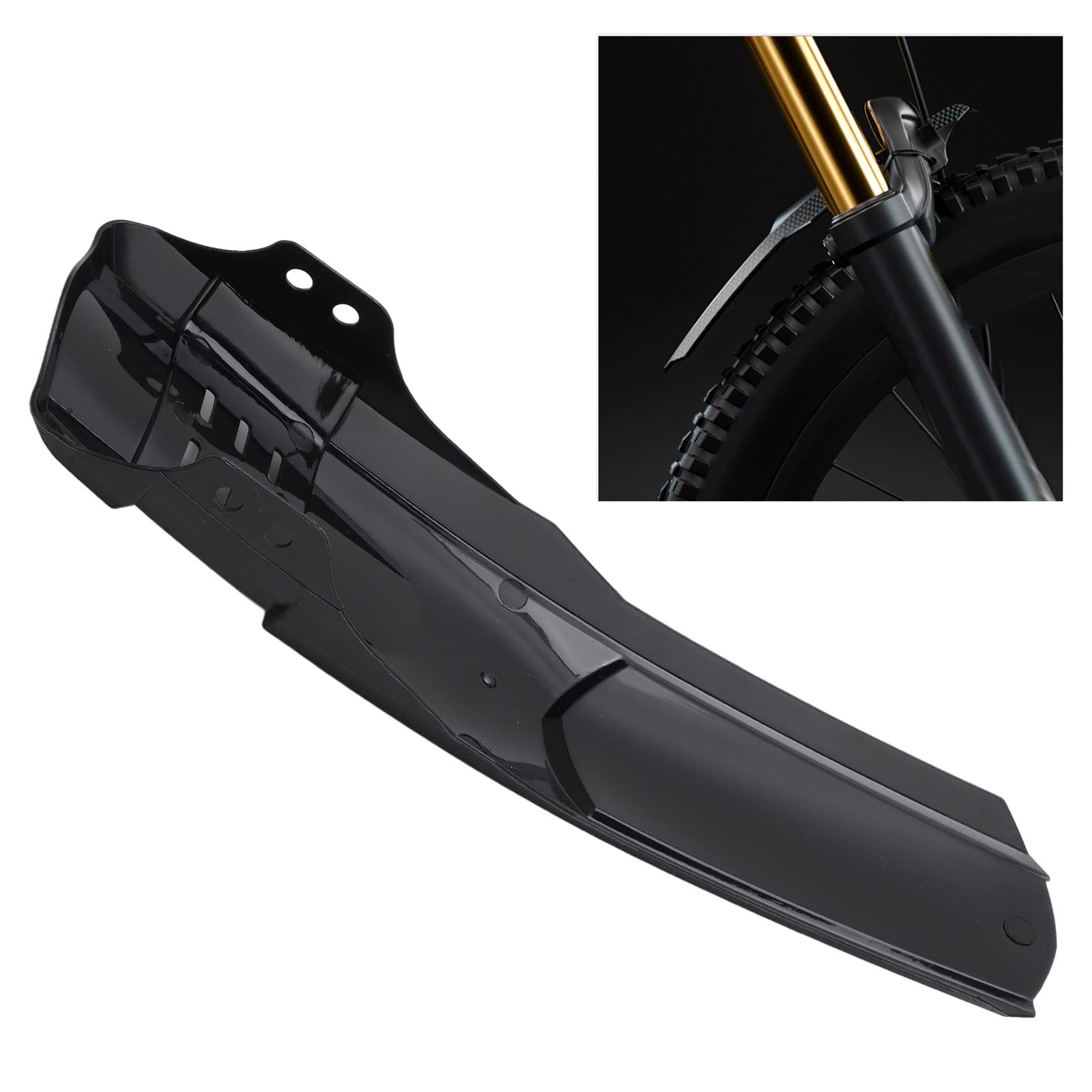 ENLEE Parafango Flessibile Per Bici – Set Anteriore E Posteriore, MTB, City Bike, Nero - Foto 3