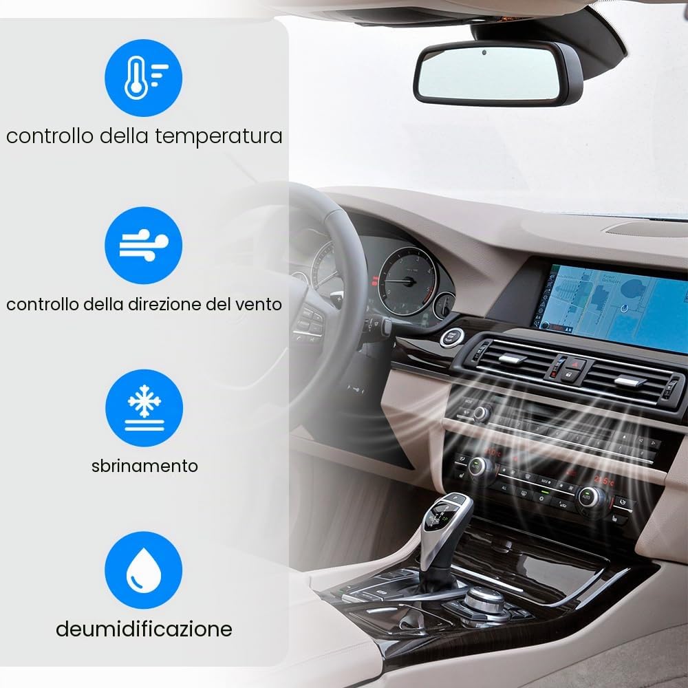 Griglia di ventilazione per climatizzatore - Griglia di areazione per aria fresca - Deflettore d'aria - Copertura per griglia per F10 F11 5 serie 520 523 525 528 530 535 550 2010-2016 (anteriore)