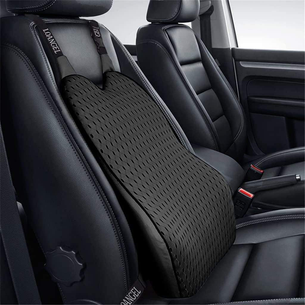 Car Waist Back Pillow Memory Foam Car Seat Lumbar Cushion Pillows Soft Back Support for Office Chair with Adjustable Straps