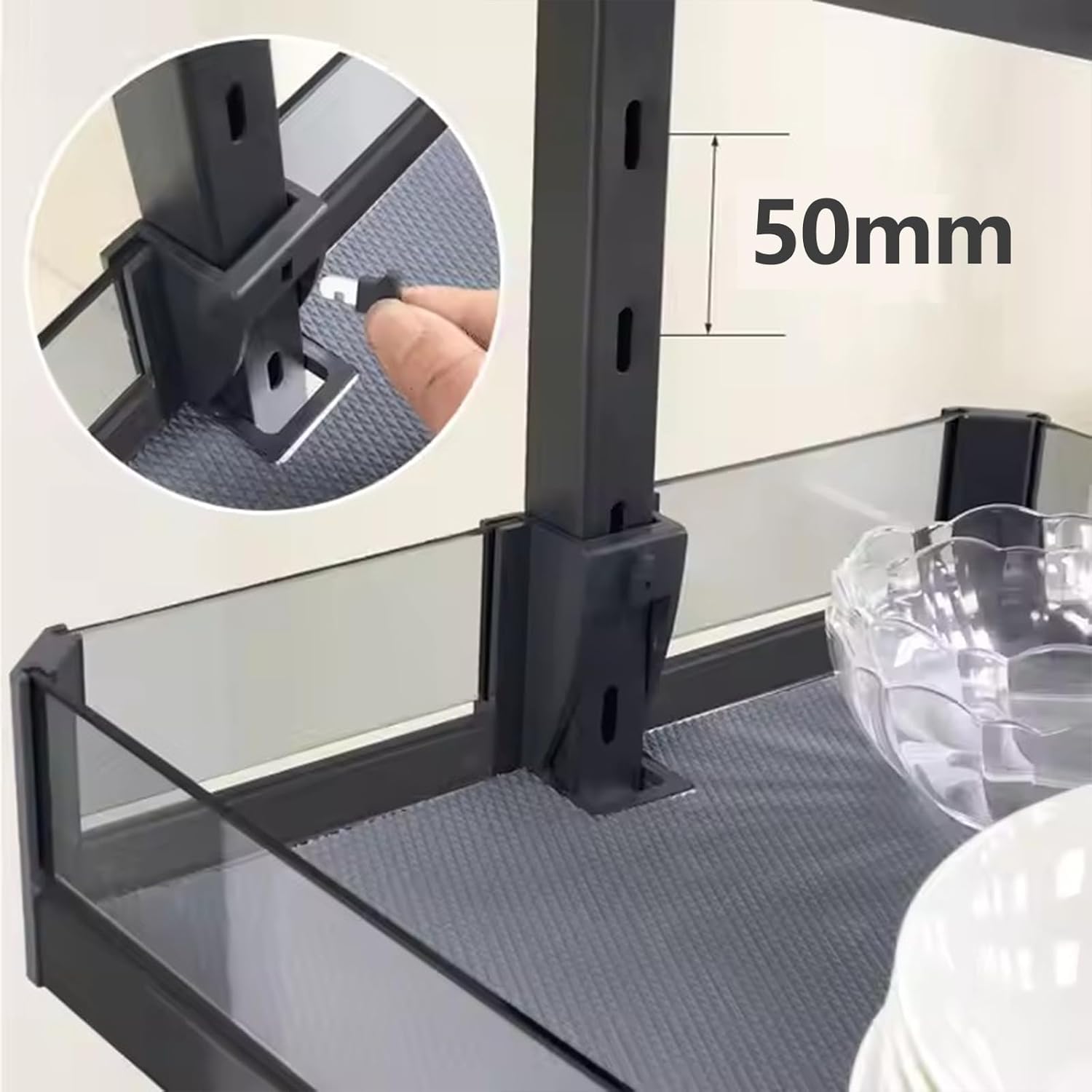 Corner Kitchen Cabinet Nizer 4-Tier Pull-Out Shelf Space-Saving Storage for Home Kitchen & Bathroom Adjustable Containers,C-800mm