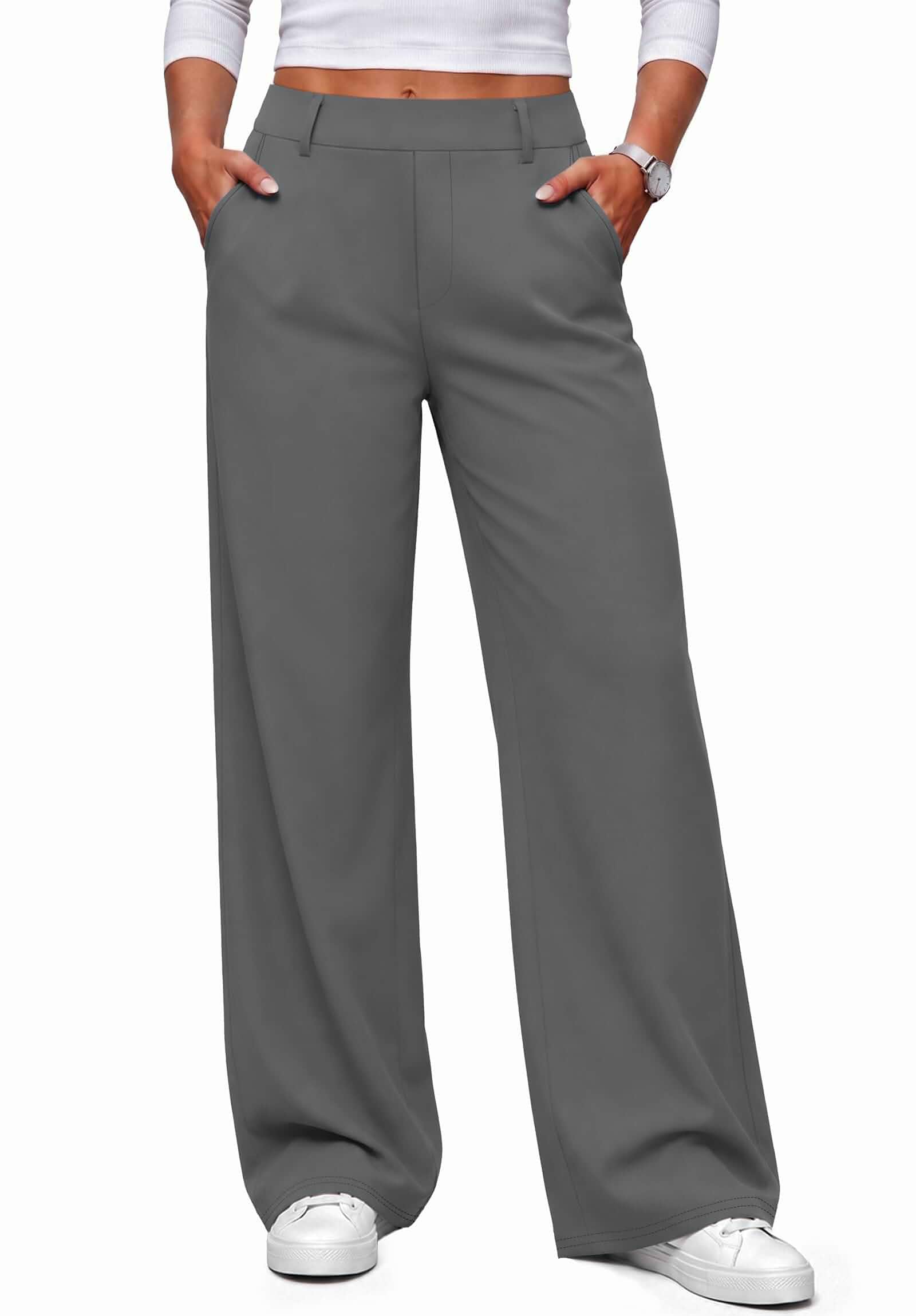 Women Fall Wide Leg Pants Business Casual Outfits Trousers Slacks Trendy Palazzo Pants,Work,Casual,Pull On,with Pocket,High Waisted,Stretchy,Fall,2026