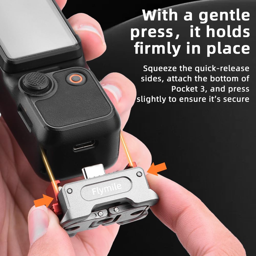 Base Di Ricarica Magnetica Per DJI Osmo Pocket 3 Con Attacco 1/4" E Sgancio Rapido - Accessorio In Alluminio - 3