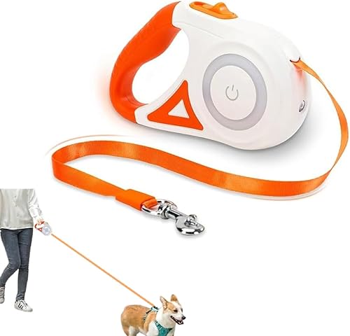 Miniatura 1 de Best Dog Supplies - Correa retráctil luminosa para perro con luz LED de seguridad frontal, correa de entrenamiento sin enredos de 360 para una