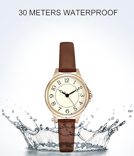 Miniatura 6 de BESTKANG Reloj de pulsera de cuero de moda para mujer, fácil de leer, reloj de pulsera de cuarzo casual resistente al agua, reloj de pulsera pequeño