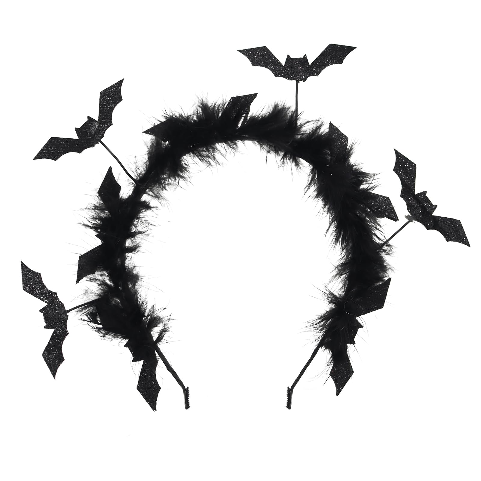 Cranight Craight Halloween Bat Headband,Glitter Black bat headband, Cosplay Photo Prop Headpiece for Girls & Women,Head Bopper for Halloween Decorations & Cospaly Role Play Party Costume Accessory