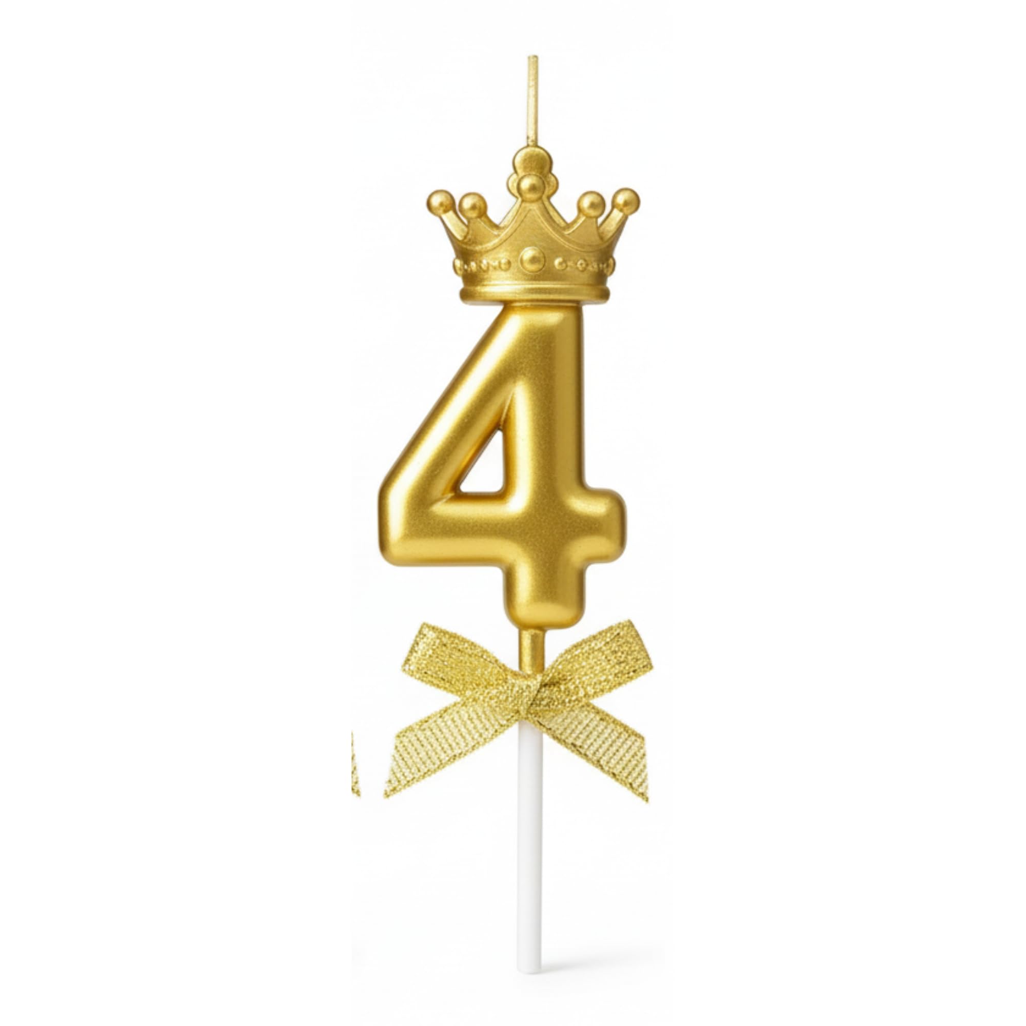 Gold Crown Birthday Candle - 3D Number 3 Cake Topper -25