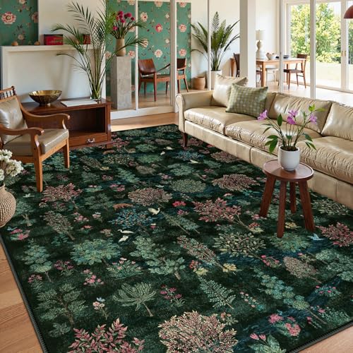 Tapete decorativo Wonnitar verde oscuro 8x10 ft miniatura 1