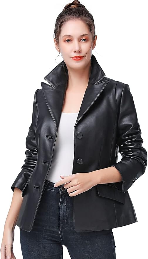 BGSD Emma Lambskin Leather Blazer