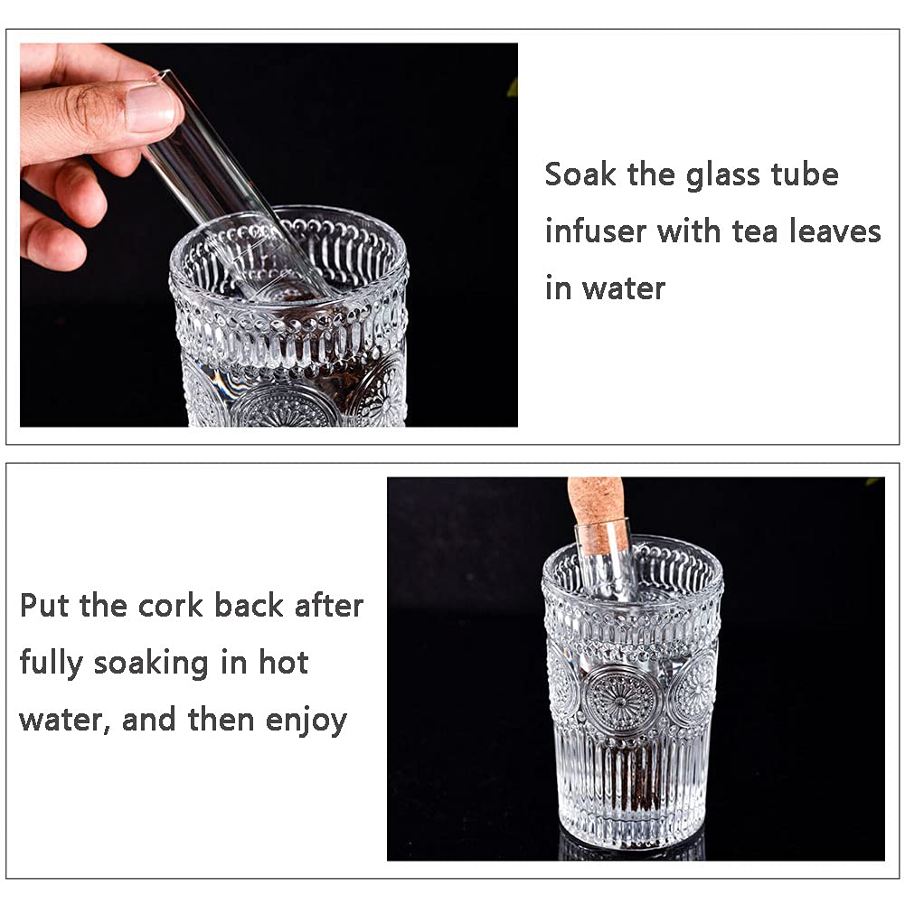 Tee-Ei Aus Glas Mit Korkdeckel & Bambuslöffel – Teefilter Für Losen Tee, Hitzebeständiges Borosilikatglas, BPA-frei, Einfach Zu Reinigen