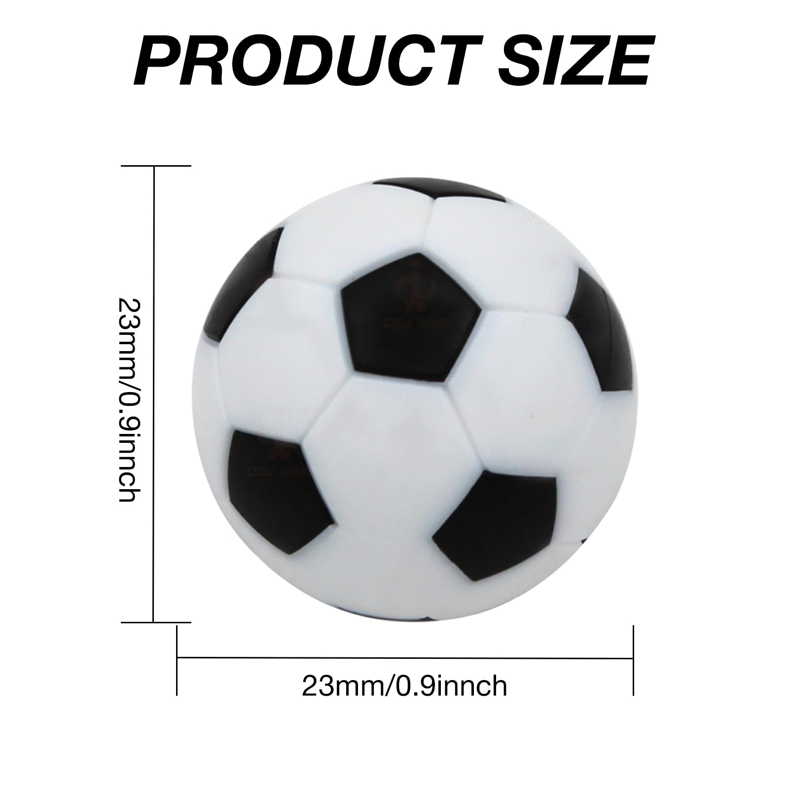 6 Pezzi Mini Biliardino Gioco, 23 mm/0,9 Pollici Calcio Balilla, Palline per Adulti Bambini Sollievo Relax (Bianco e Nero)