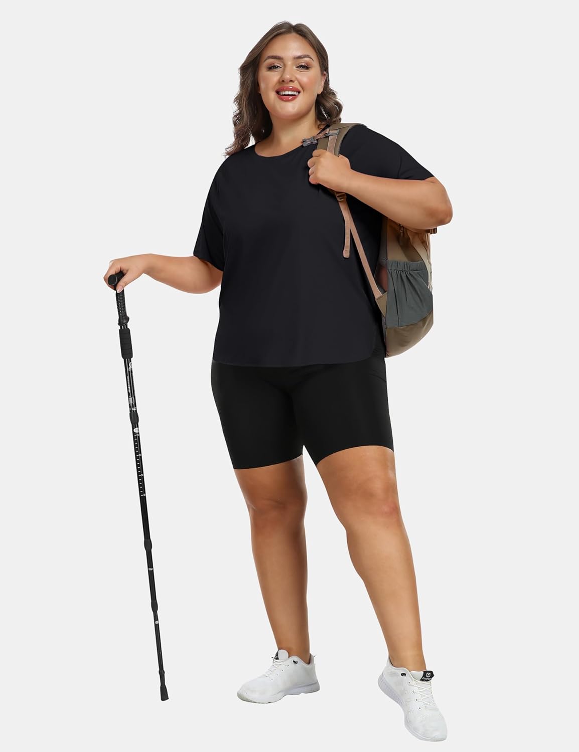 MoFiz Women's Plus Size Workout Tops Short Sleeve Running Shirts UPF 50+ Hiking T-Shirts Quick Dry Athletic Top - Image 7