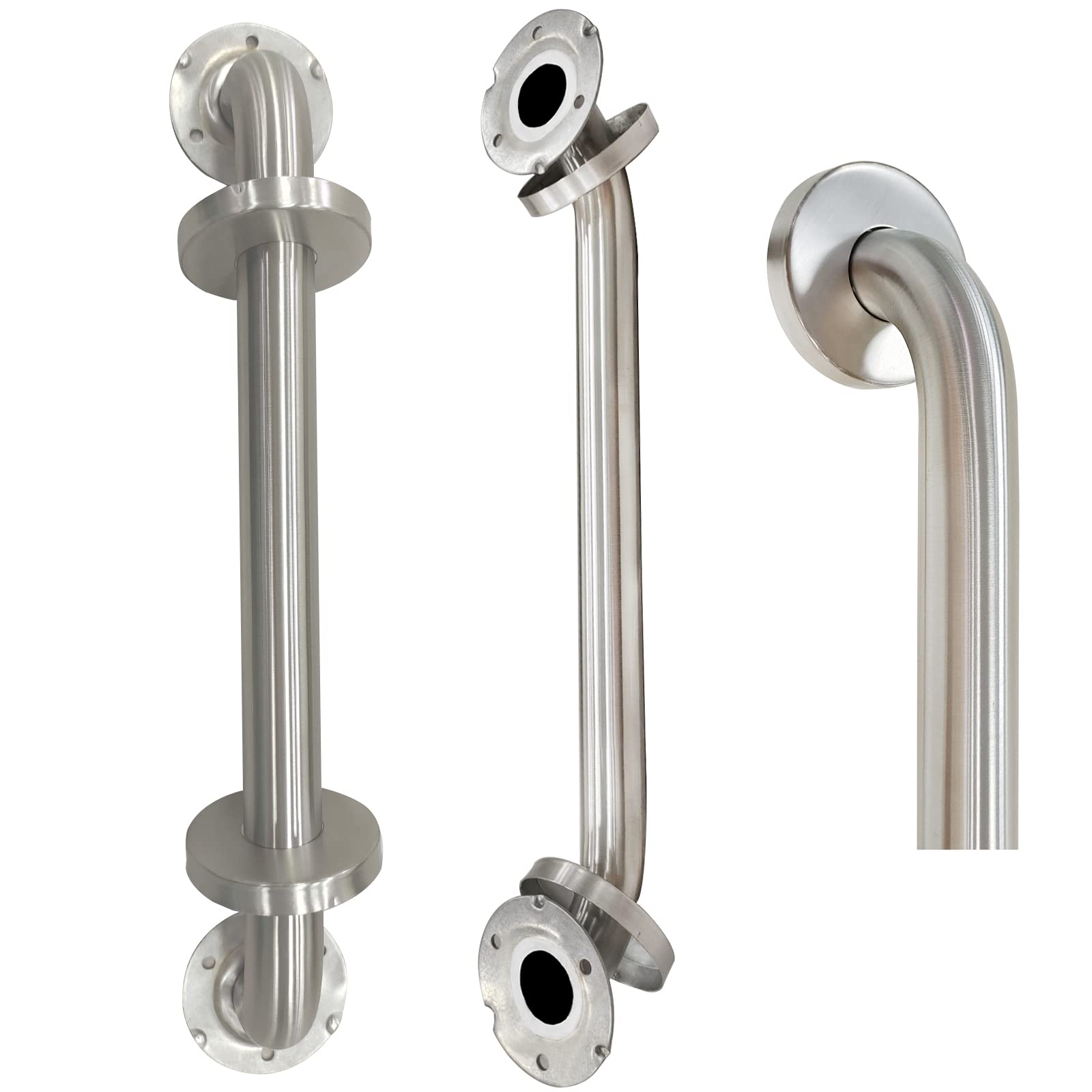 Photo 1 of 18 Inch Shower Grab Bar 2 Pack Brushed Nickel SUS304 Safety Bathroom Grab Bars with Concealed Screws, 500lbs Support Assist Bath Handle Balance Bar for Handicap Elderly Pregnant 18 Inch (Pack of 2) Brushed Nickel