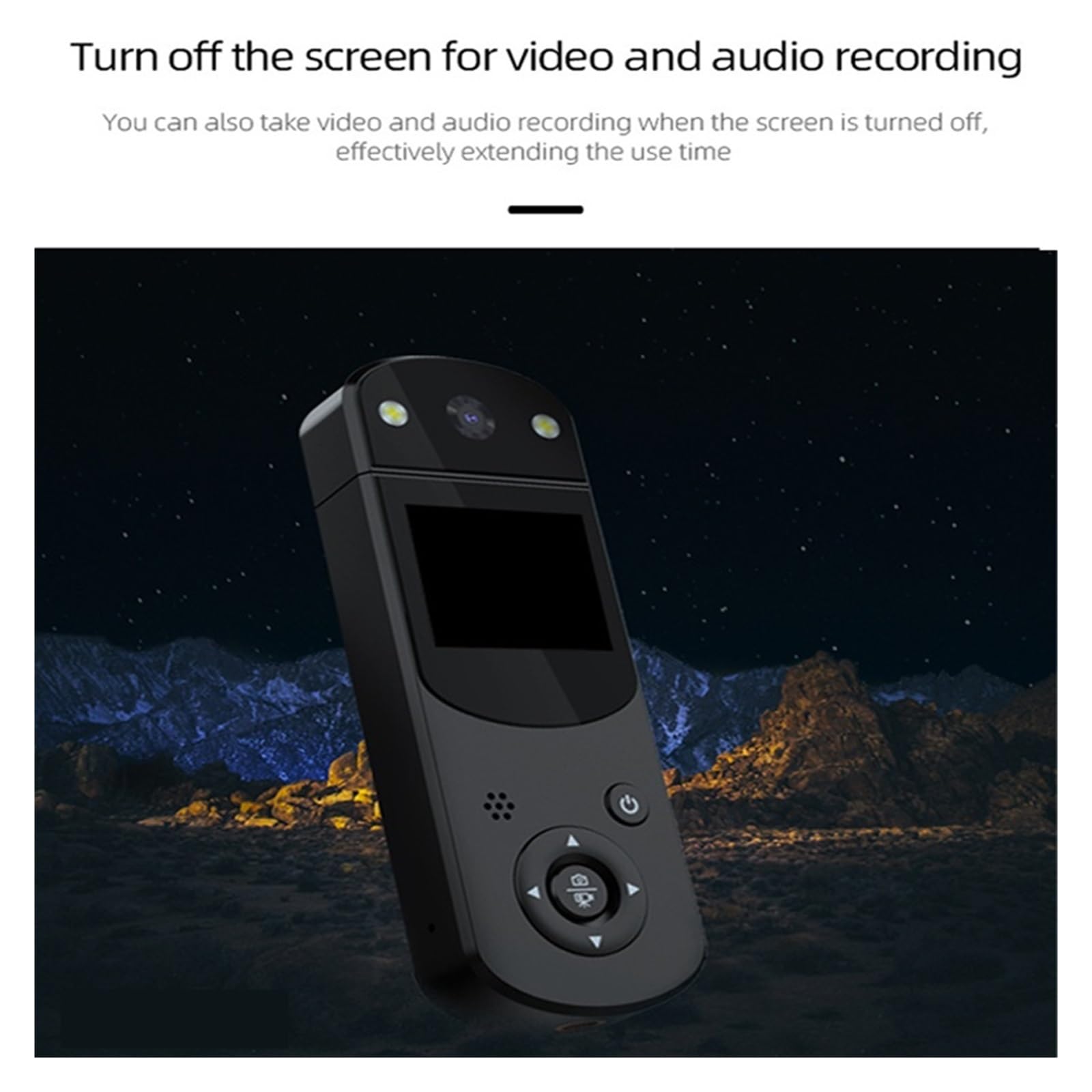 Macchina Fotografica d'azione Videocamera Portatile HD Camcoder Digitale Videocamera Posteriore Registratore di unità Visione Notturna Mini Videocamera Portatile Audio(One Cam,Orange)