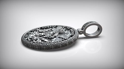 Miniatura 3 de Ssjewel Evil Protection Necklace Pendant Archangel Michael Patron Saint Of Law Enforcement Men Necklace Pendant Charm Oxidized 925 Sterling Silver