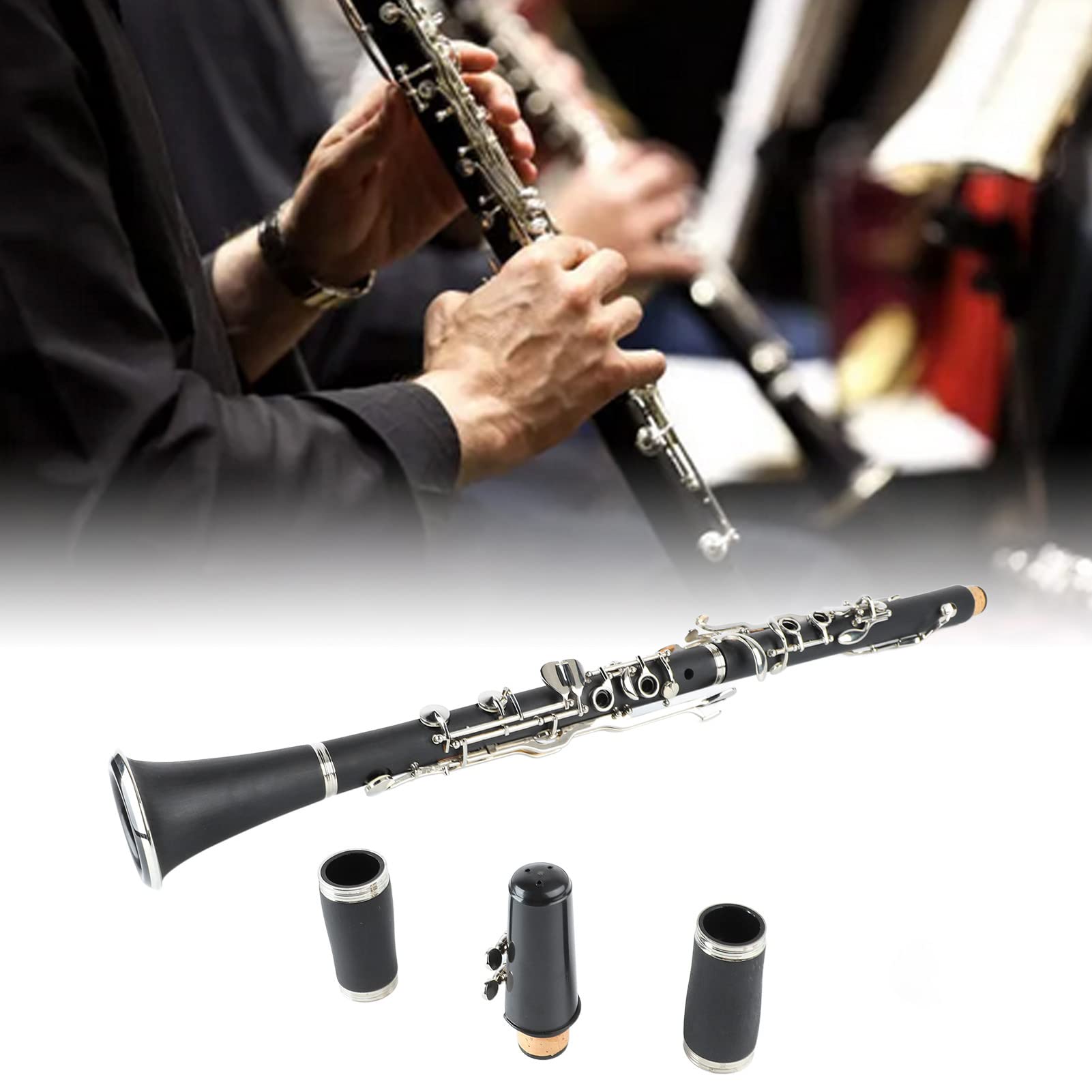 Yctze Clarinete G Professional G de 17 Key con Cuerpo de Plástico de Engine para Clase de Música y Rendimiento