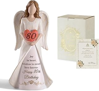 80th Birthday Gifts for Women: Best Happy Birthday Gift for 80 Year Old Woman Moms Grandmothers Friends Unique Birthday Angel Figurine Decorations