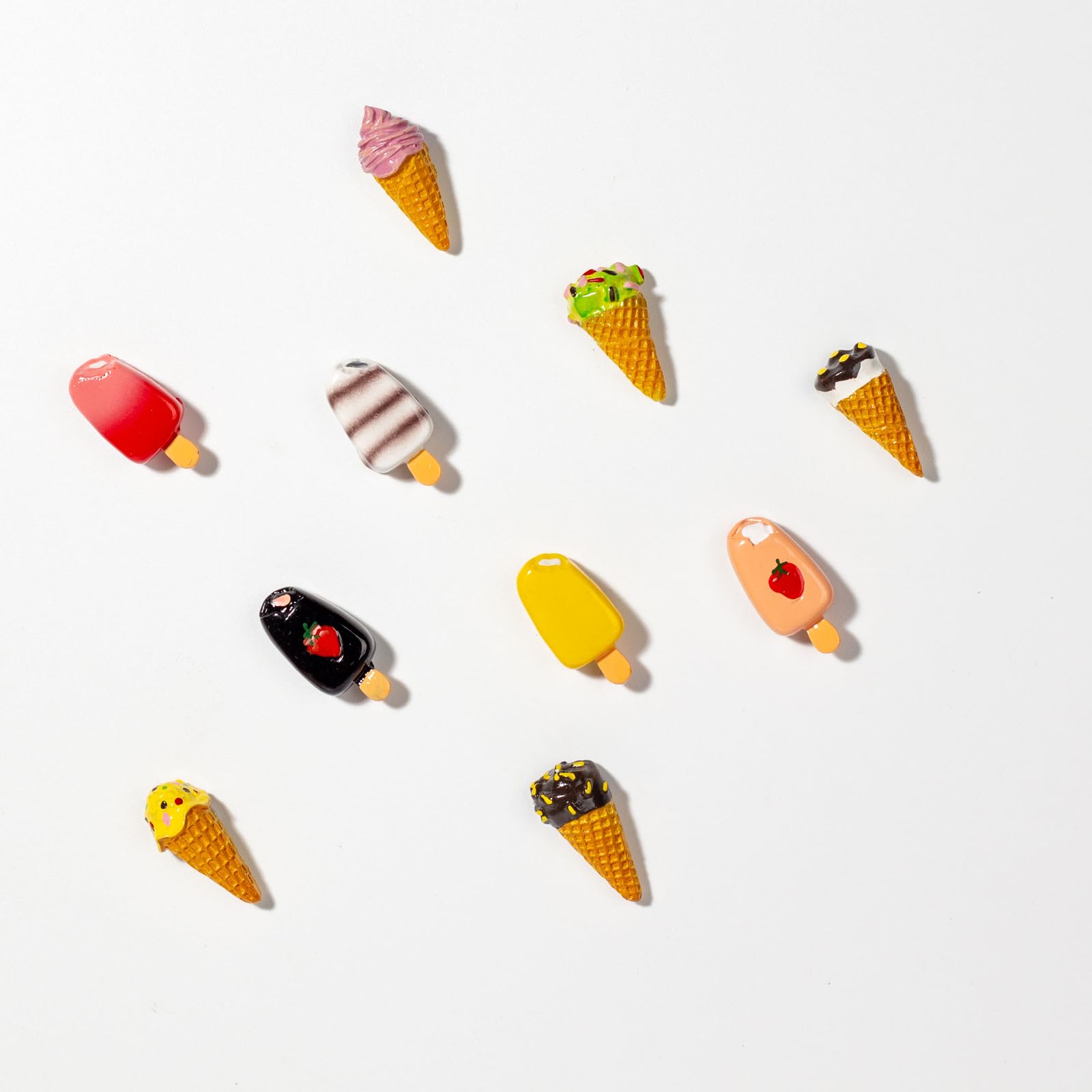 Danvon Green And Silver 10Pcs Mini Ice Cream Fridge Magnets 3D Resin Magnet Refrigerator Stickers Champagne Bottle Opener Juice Cup Wine Glass For Refrigerators, Whiteboards, Maps And Other Magnetic Items