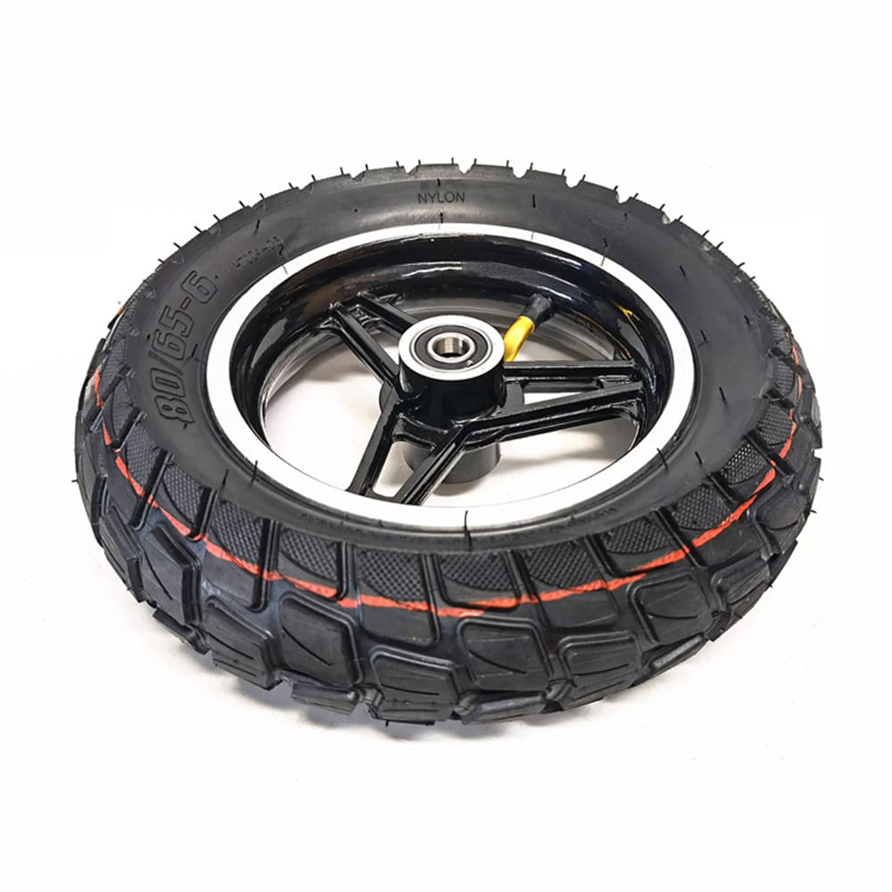 Pneu de Scooter électrique, Assemblage de Pneu tubeless 10 Pouces 80/65-6, moyeu de Roue en Aluminium, adapté aux Accessoires de Jeu de Roues de véhicule électrique/Drone/Robot,B 10mm