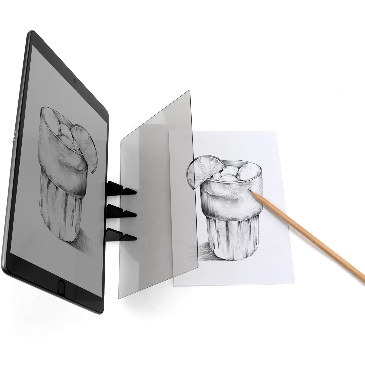 Tavolo da Disegno Ottico per Telefono e Tablet, 13,5x20cm Blocco da Disegno Luminoso Tavolo da Disegno Ottico Trasparente per Riflessione Strumento per Schizzi per Bambini Studenti Artisti