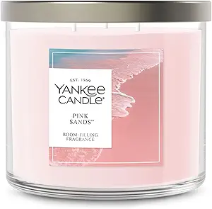 Yankee Candle 3 Wick Candle Jar, Scented Candle with up to 40 Hours of Burn Time, Premium Plant Wax Blend for Consistent Long Lasting Scent from First to Last Burn, Pink Sands