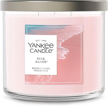 Yankee Candle 3 Wick Candle Jar, Scented Candle with up to 40 Hours of Burn Time, Premium Plant Wax Blend for Consistent Long Lasting Scent from First to Last Burn, Pink Sands