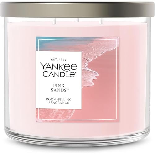 Yankee Candle 3 Wick Candle Jar, Scented Candle with up to 40 Hours of Burn Time, Premium Plant Wax Blend for Consistent Long Lasting Scent from First to Last Burn, Pink Sands