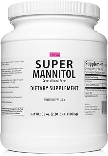 Sunshine Valley® Crystallized Mannitol Powder (Free Flow Pour), Sugar Substitute for Coffee, Tea, Desserts & Milkshakes, Unflavored Sweetener, 35 oz