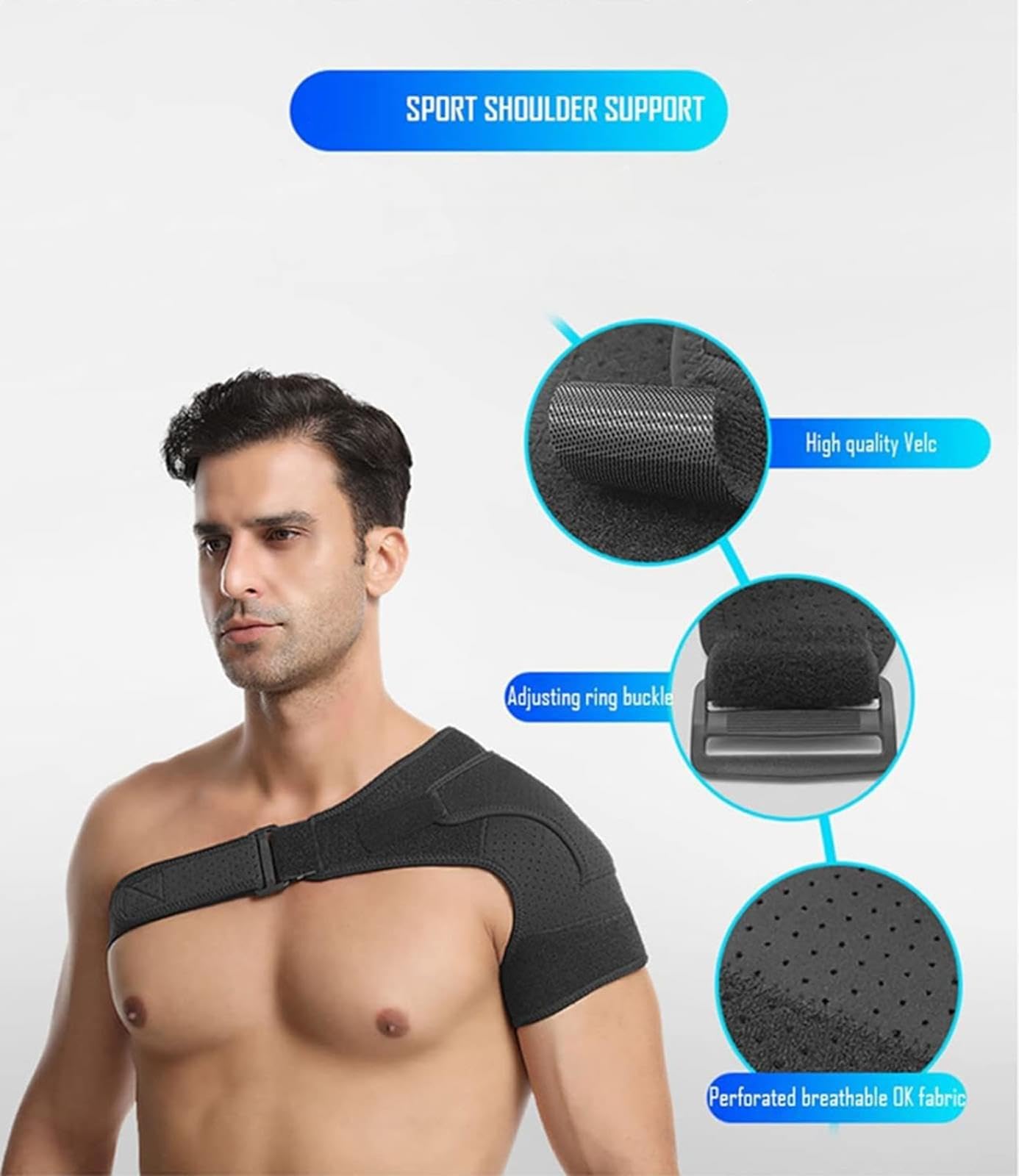 【CONFEZIONE da 2】 Tutore per Spalla Sportivo per Uomo e Donna | Adatta Al Braccio Sinistro e Destro | Manicotto di Supporto a Compressione per Cuffia Dei Rotatori Strappata,Black-OneSize