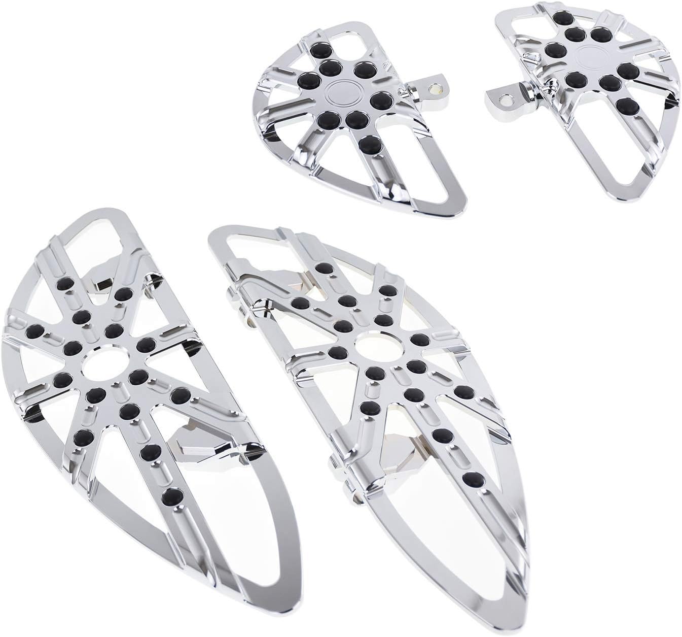 HDBUBALUS Motorcycle Stretched Driver Floorboards Passenger