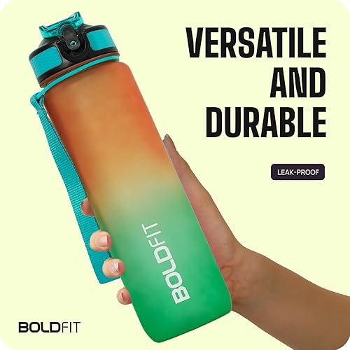 Miniatura 5 de Boldfit Botella de agua con marcadores de tiempo motivacionales para niños, niños y niñas, botellas de agua deportivas para gimnasio con medición