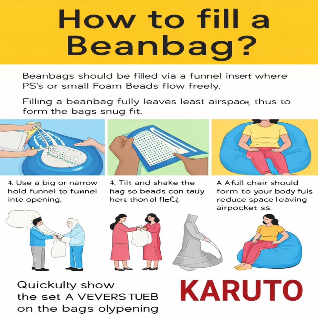 karuto XXXXXL Bean Bag Cover with Footrest & Cushion (Without Beans) 4XL (Premium Brown, 4XL) 1