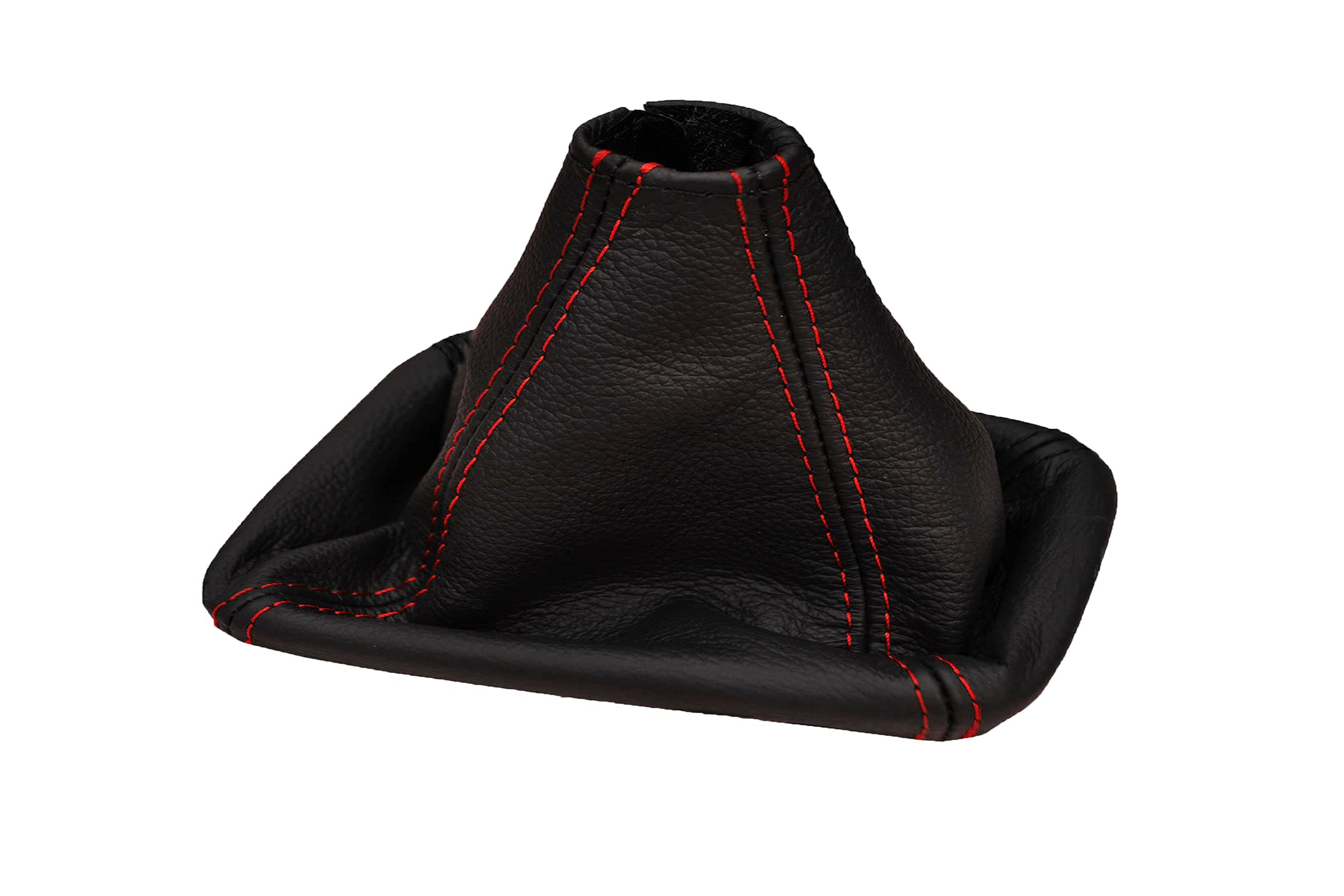 cuffia leva cambio compatibile con Grande Punto EVO vera pelle nera cuciture rosse