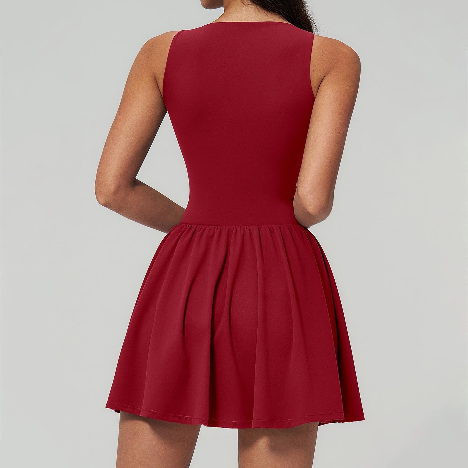 Vestido sin Mangas Estilo Deportivo de Corte Ajustado Informal para Yoga, Gimnasio, Correr y Actividades Deportivas.