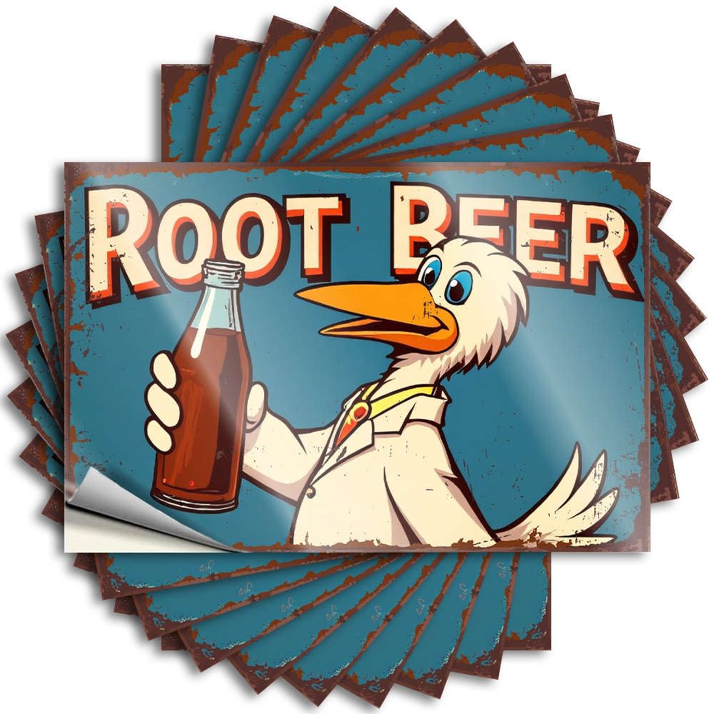 Spring Quote - Bookish Quick Hat A Duck in A Lab Coat Holds A Bottle of Root Beer(12X18CM)