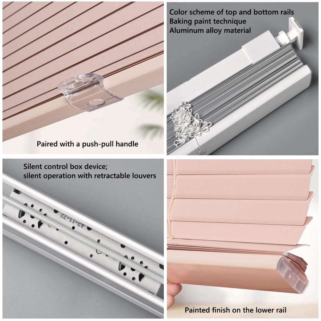 25.0mm Oscurante Tenda Veneziane Da Interno 35cm 50cm 80cm 120cm Veneziana In Alluminio Per Finestre Verandato Soggiorno Bagno(Mauve)