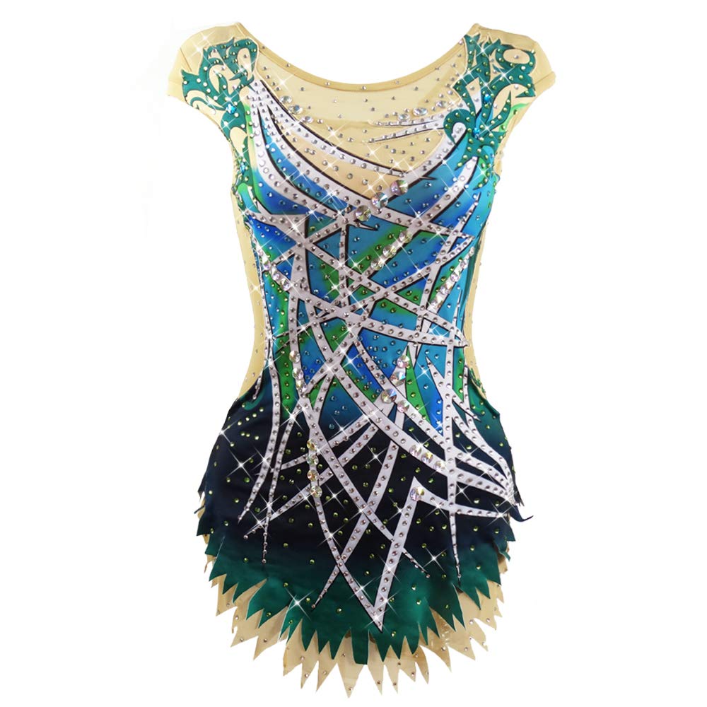 Buy Custom Design Girls Rhythmic Gymnastic Leotards Diamonds Printing