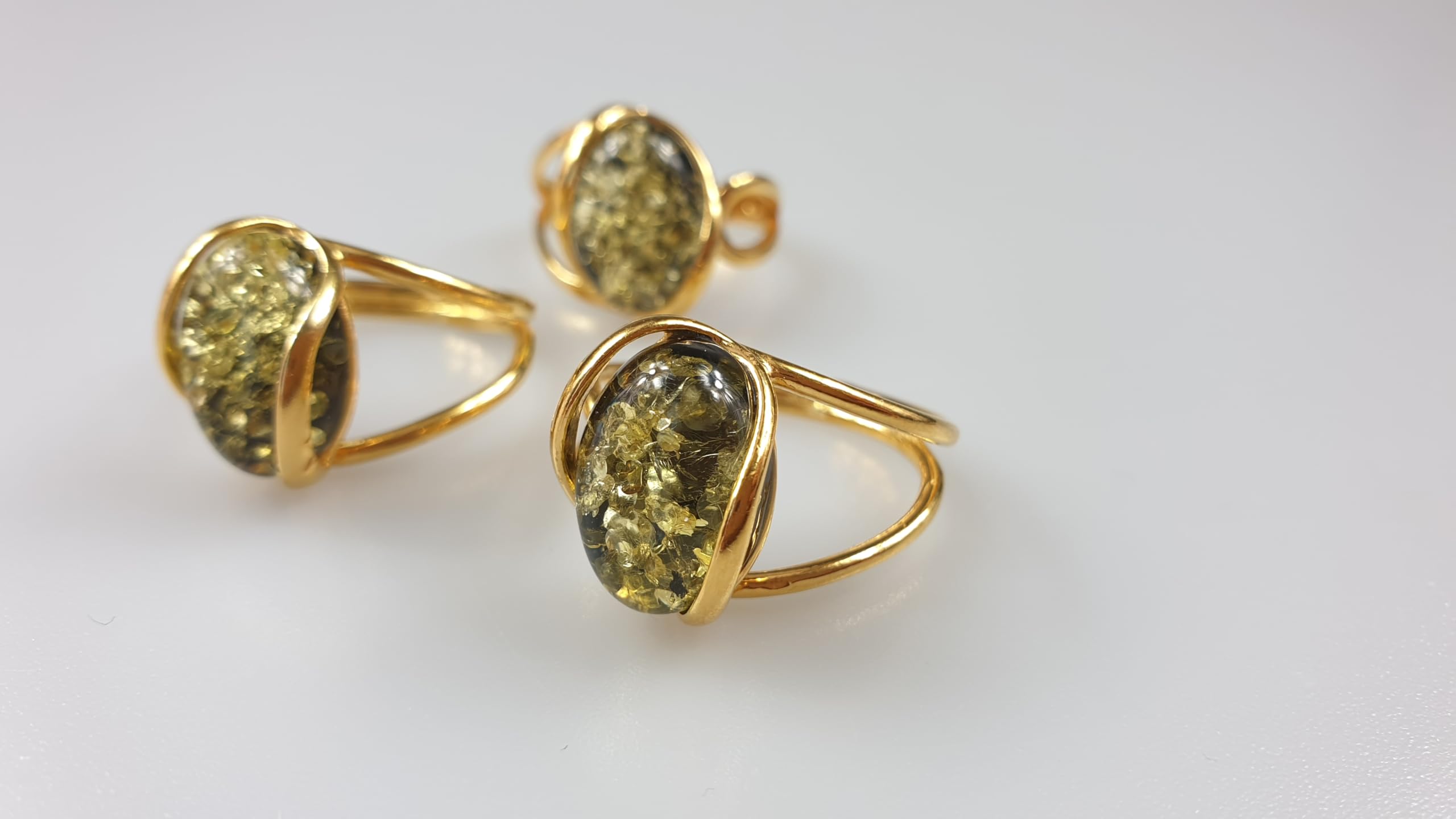 Ring, verstellbar, baltischer Bernstein, 925er Sterlingsilber, klein, Geschenk