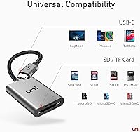 Vista 9 de uni Lector de tarjetas SD USB C, adaptador de tarjeta micro SD resistente (nailon duradero, sin bloqueo), lector de tarjetas de memoria USB tipo C