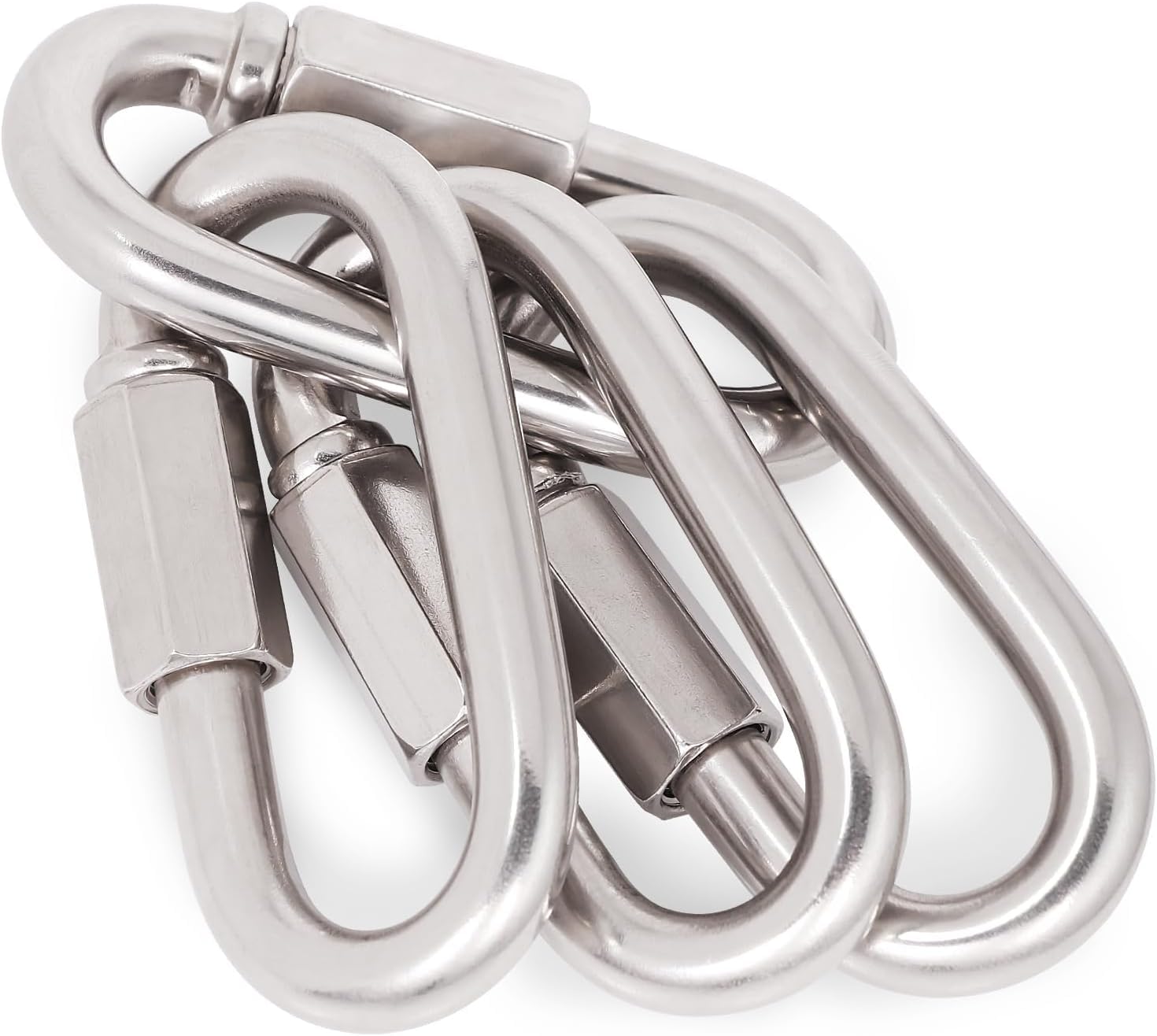 Fitcozi Stainless Steel Chain Links.D Shape Safety Chain Hook Locking Carabiner Clip for Pulling and Lifting.-image-27