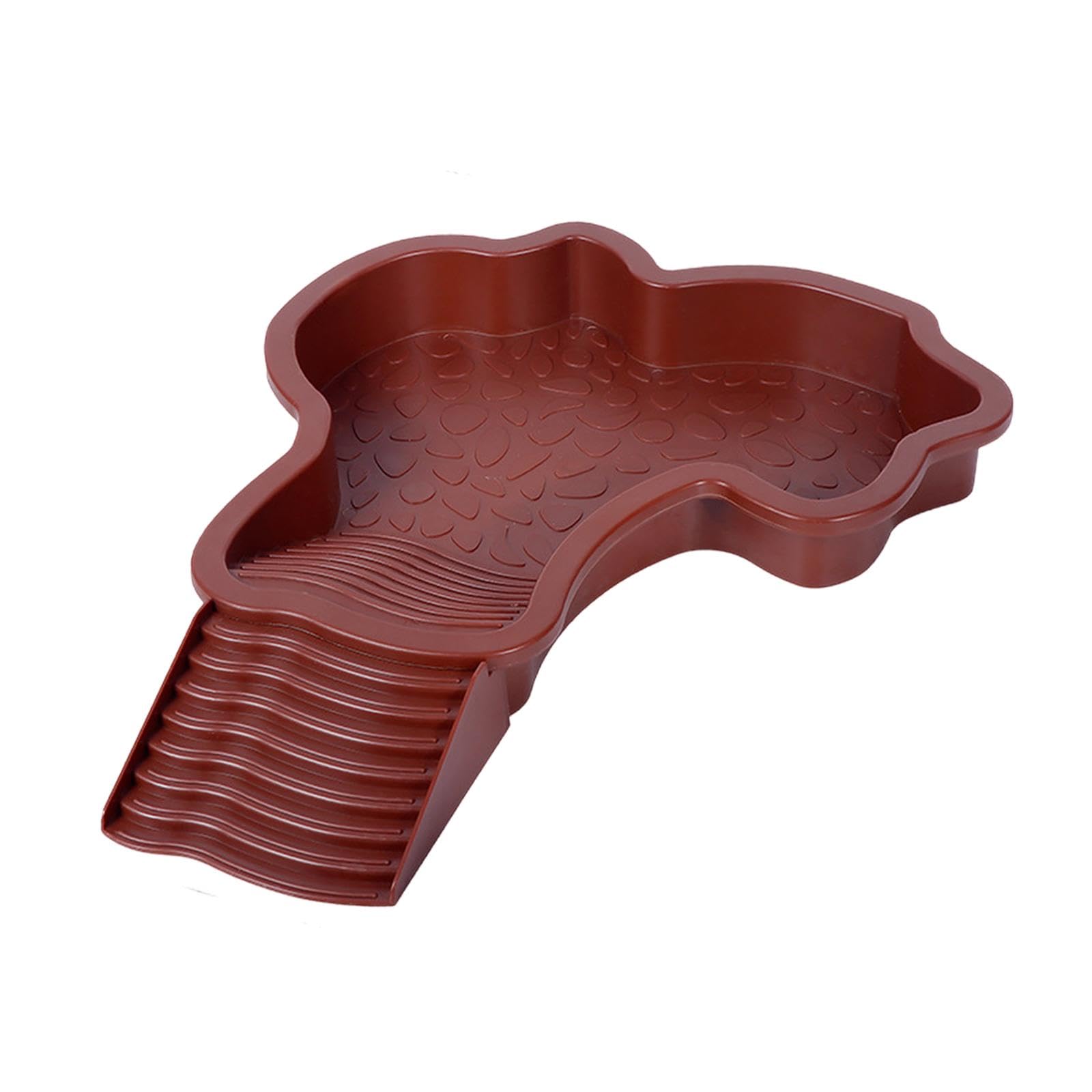 Sharplace Reptile Bathing Pool Reptile Bowl Large Feeding Plate with Slope Reptile Water Bowl Turtle Bath for Leopard Tortoise Scorpion, red