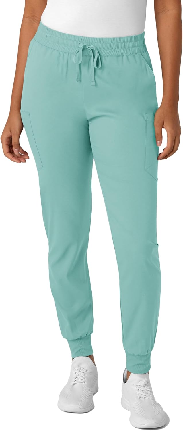Wink Scrubs for Women, Boundless, Joggers Pants with Drawstring and 6 Pockets, Turquoise, XL
