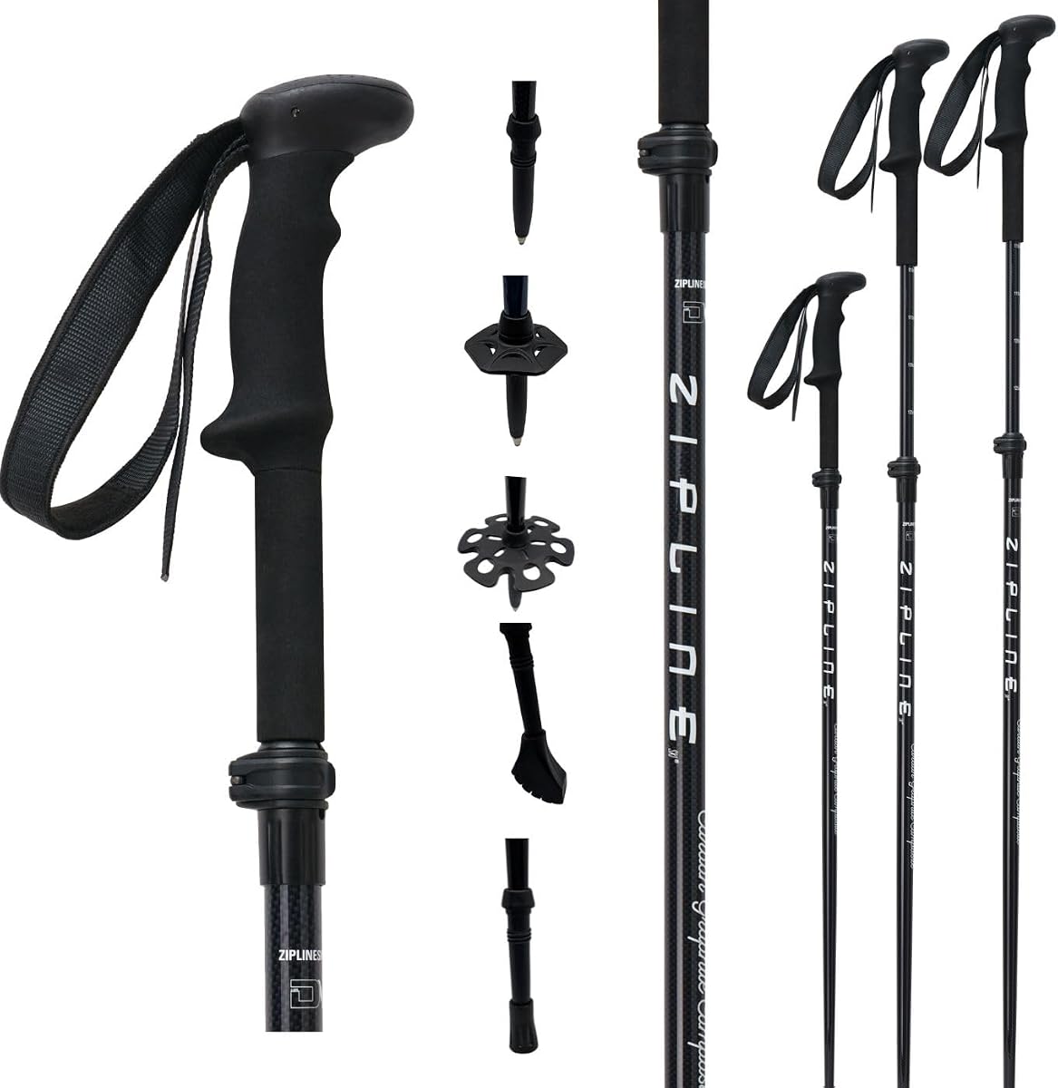 Graphite Hybrid Trekking Poles for Hiking – Lightweight, Durable Poles with Soft EVA Handles and Quick Adjustable Lock System