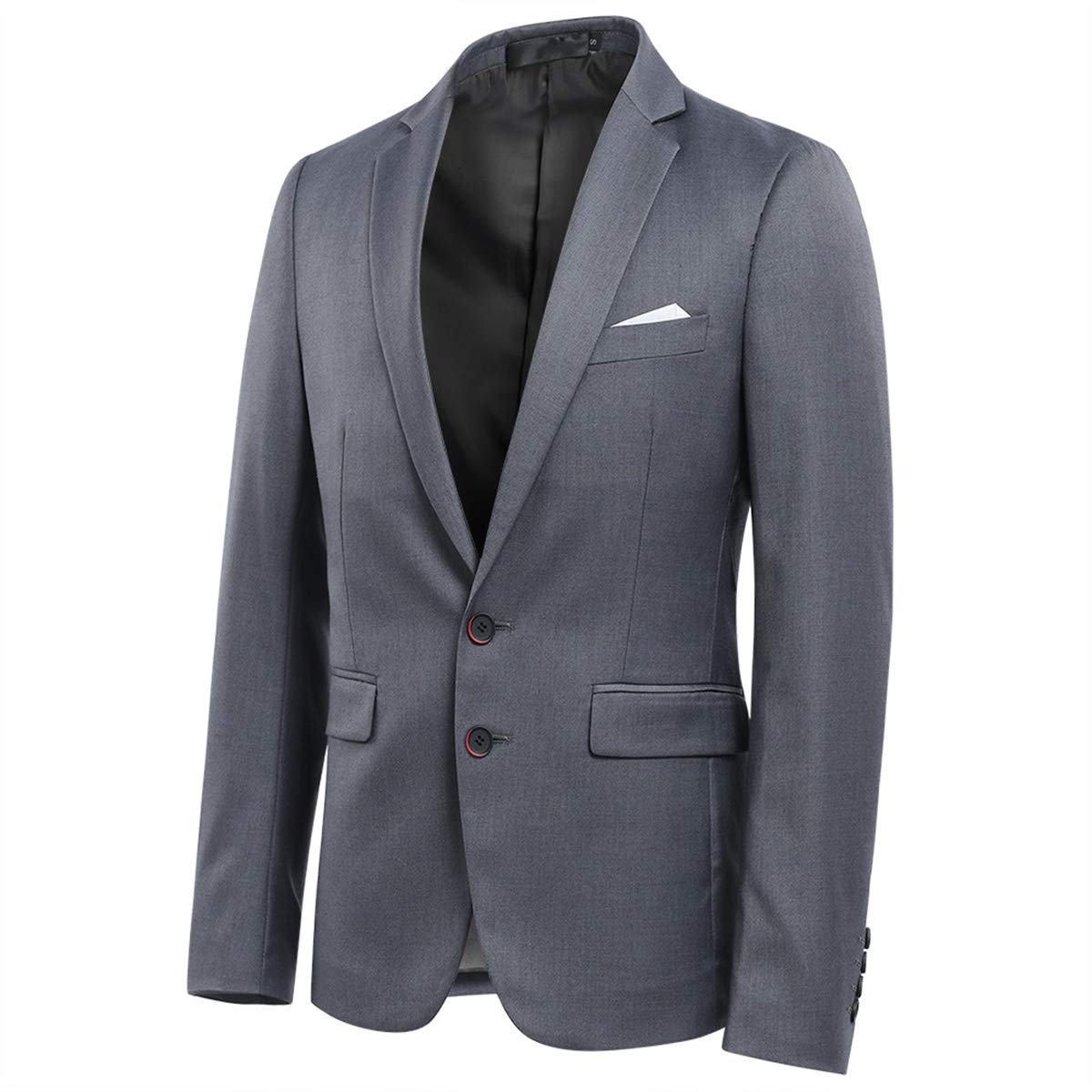 Allthemen Blazer à Deux Boutons Fendu à l'arrière Vouleur Unie pour Hommes Veste de Costume d'affaires Homme