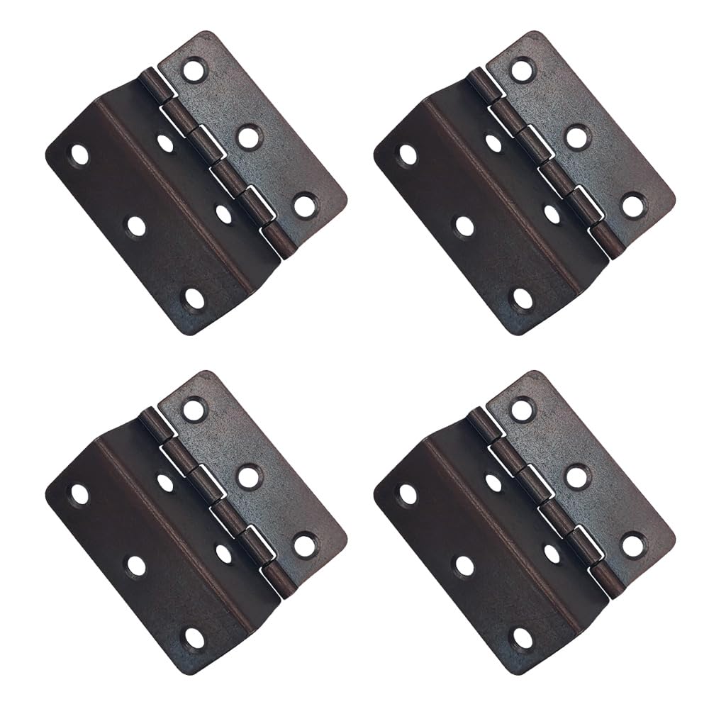 Leliafleury 4Pcs Three Fold Hinges 51x15x1MM Folding Cabinet Hinges 8-Hole Cranked Hinge for Windows Cabinets Boxes, Oil Rubbed Bronze