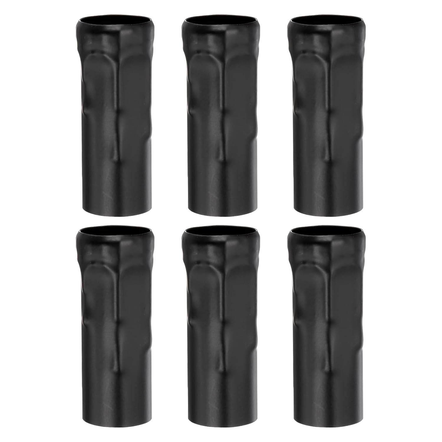 PATIKIL 2.4" Tall Candle Covers Sleeves, 6 Pcs Metal E14 Chandelier Socket Sleeves with Dripping Candelabra Base Accessories Bulb Light Base Holder for Lighting Lamps DIY, Black