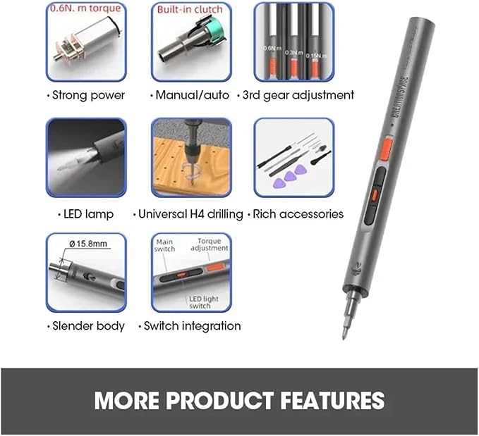 Taladro Atornillador Eléctrico CS0802A Inalámbrico 3.7V con Maletín miniatura 4